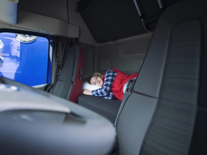 a trucker sleeping